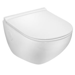 CARDIFF RIMLESS WALLHUNG WC WITH SLIM SC